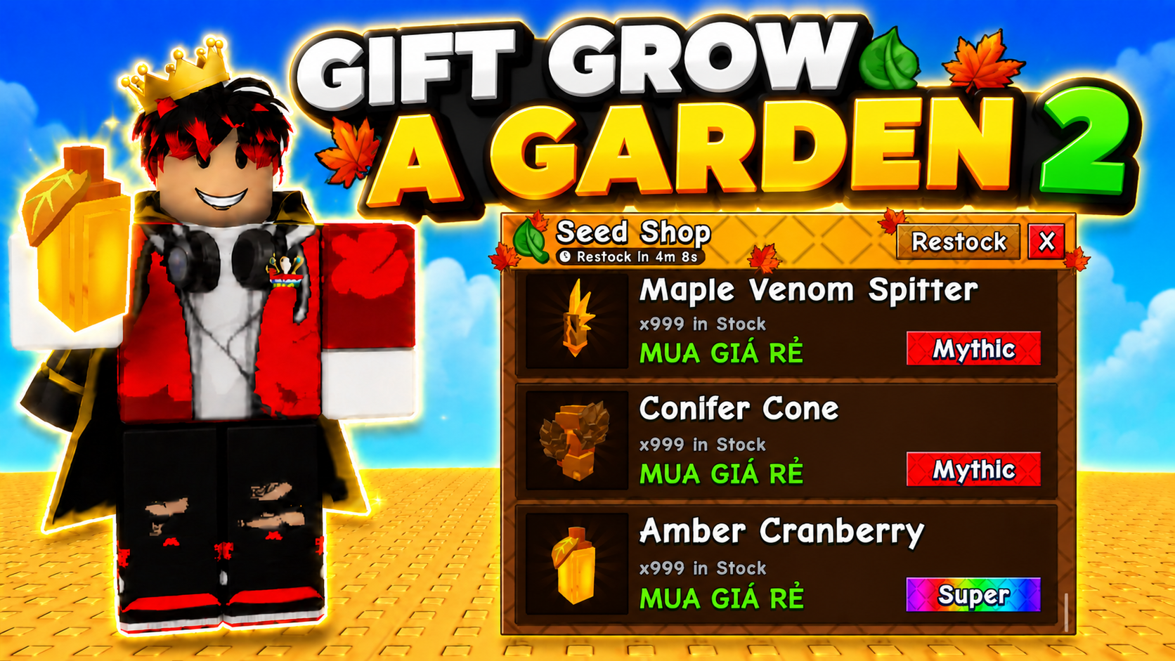 DỊCH VỤ GROW A GARDEN 2 MAP MÙA THU